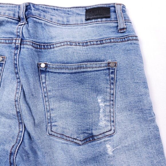 Black Label C'Est To! Jeans Womens 26x23 Size 1 Blue Distressed Cuffed Hem - Picture 7 of 11